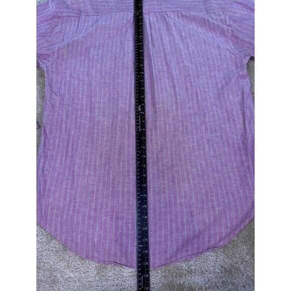 Vintage Men's American Eagle Long Sleeve Button Up Shirt L Red Striped C557 - Picture 10 of 11